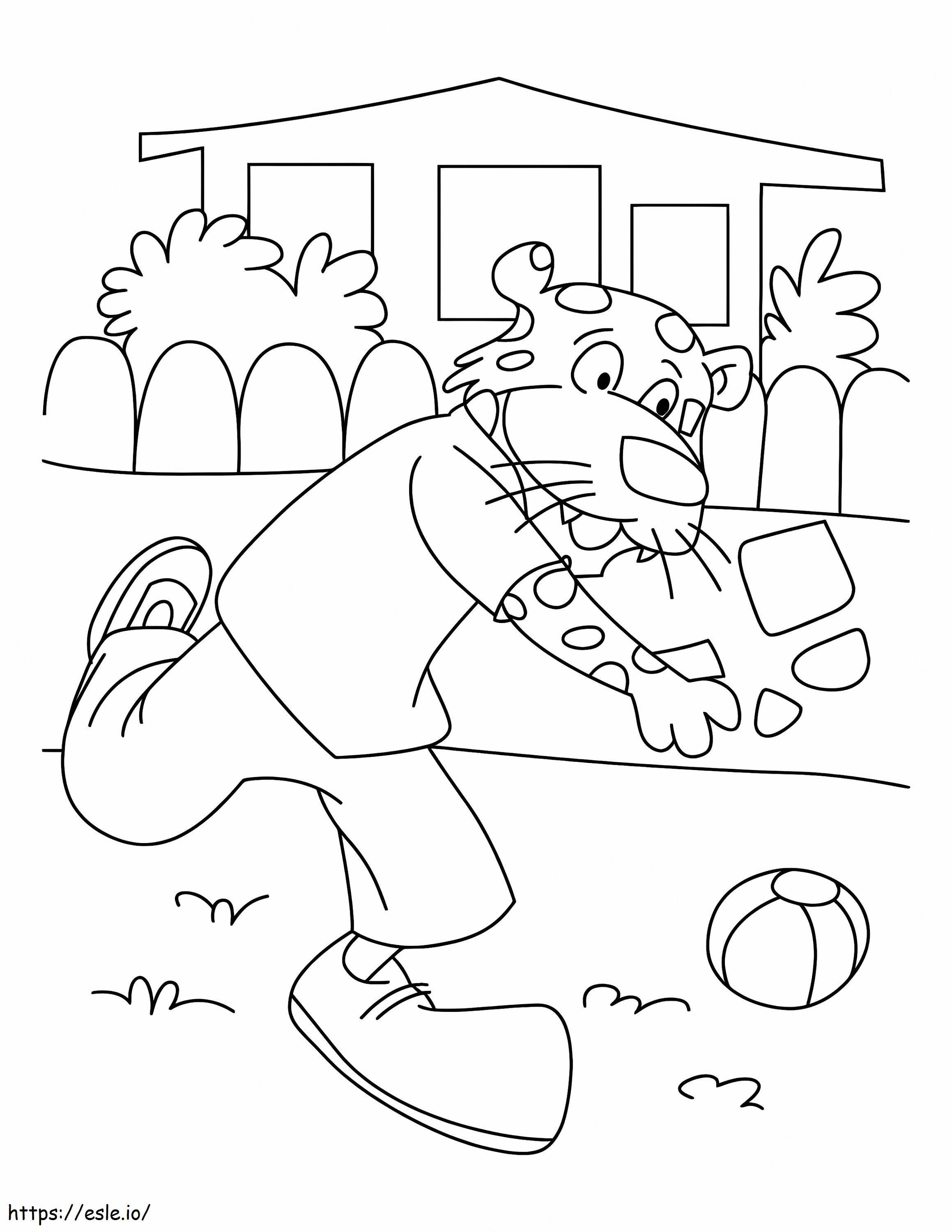 Leopard Playing With Ball coloring page