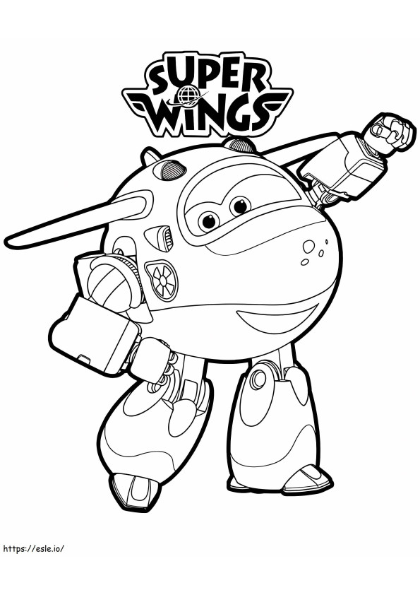 Look Super Wings Funny coloring page