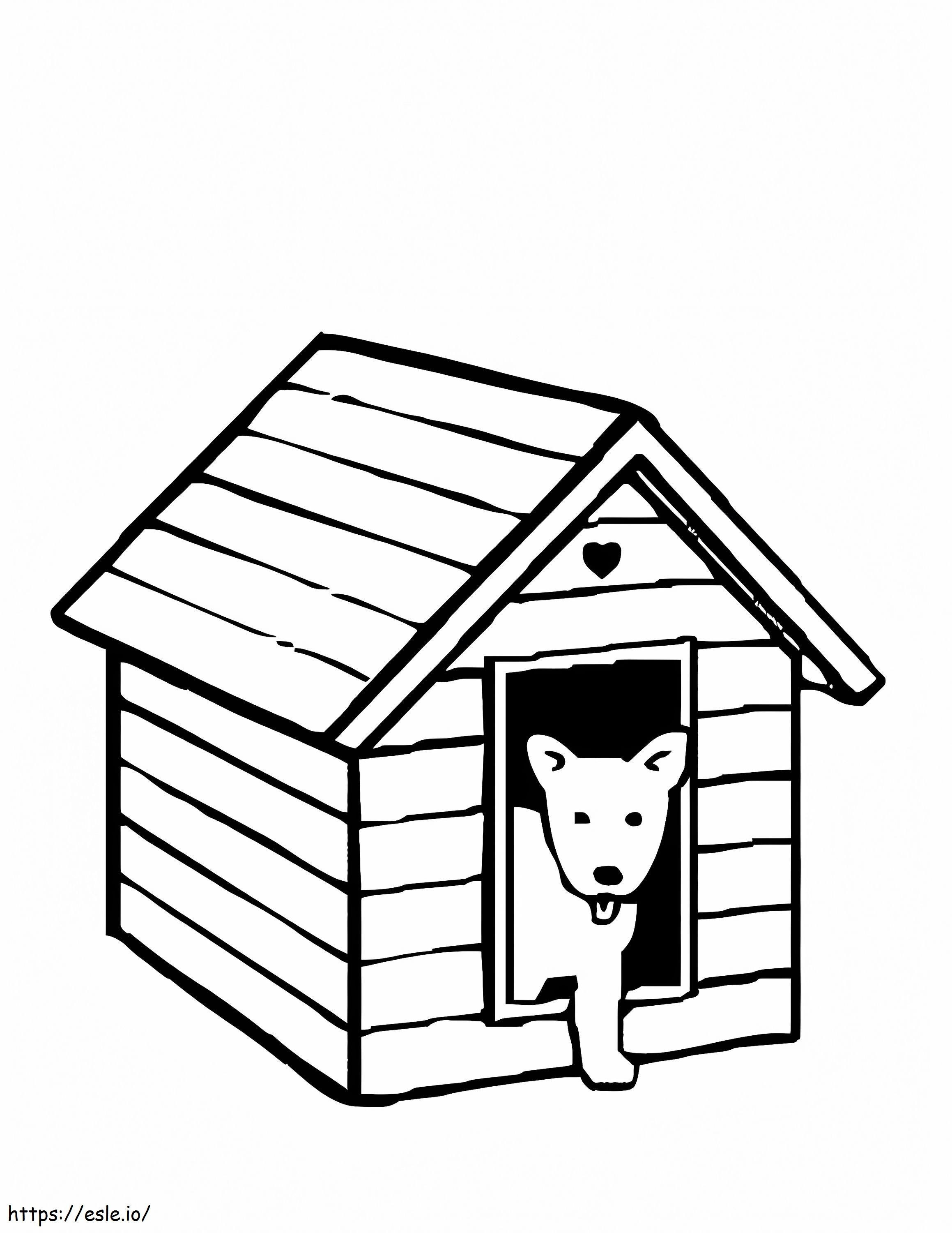 Cute Dog House coloring page