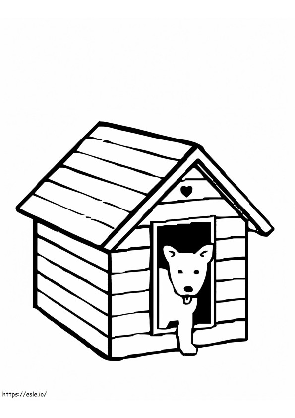 Coloriage Maison de chien mignon à imprimer dessin