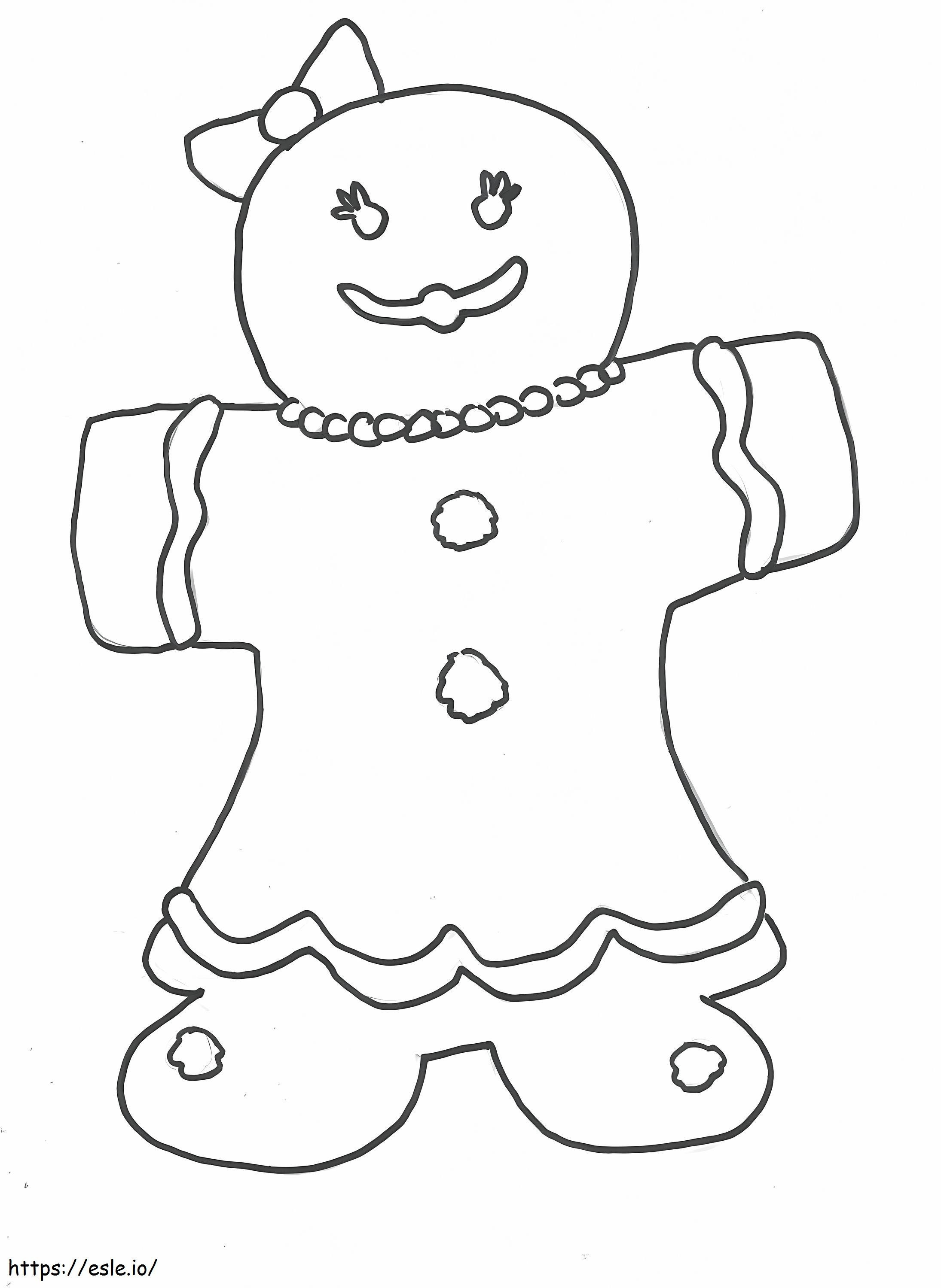 Dibujo de niña de pan de jengibre para colorear