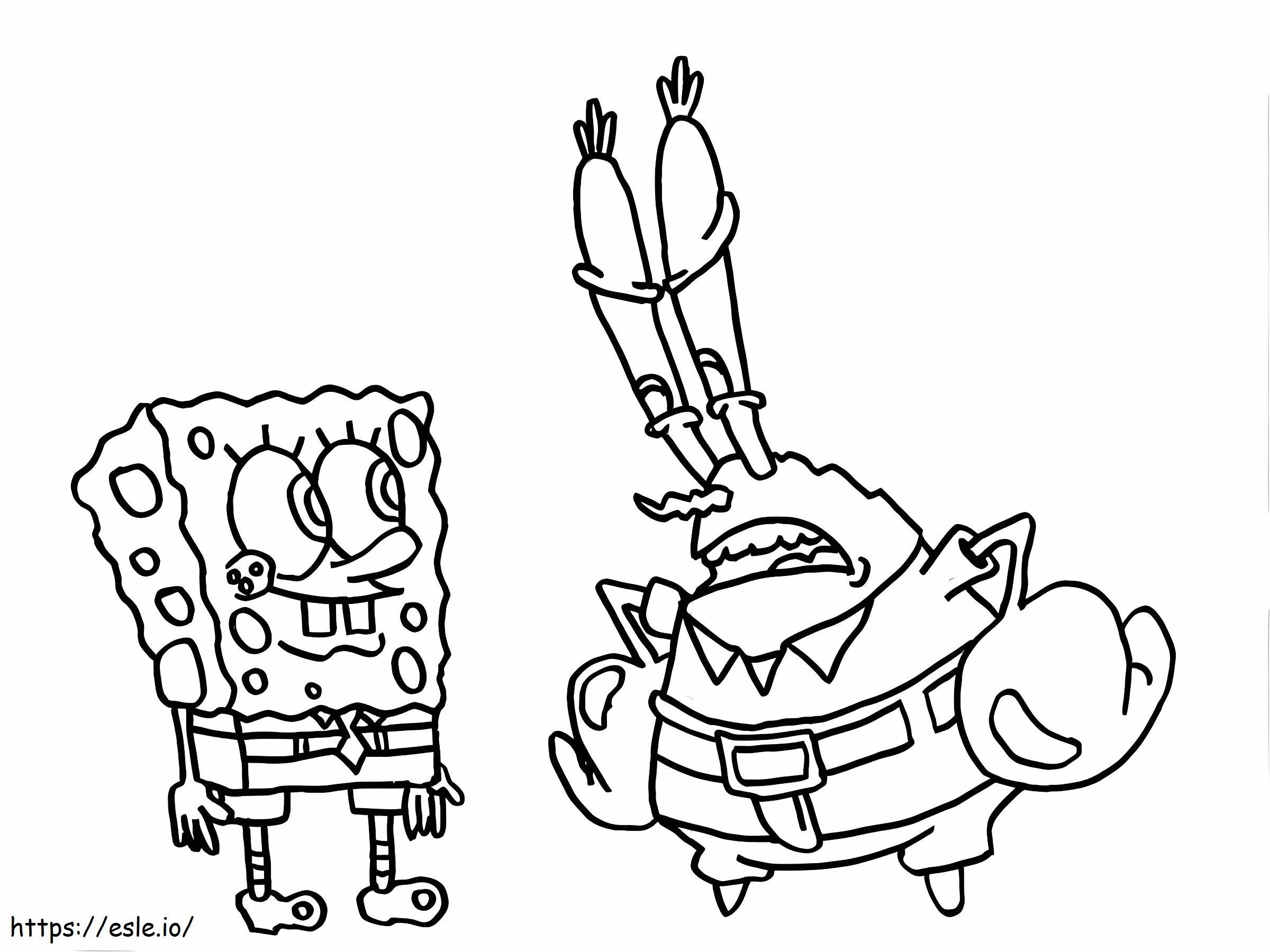 Pan Krab jest rozczarowany SpongeBobem kolorowanka