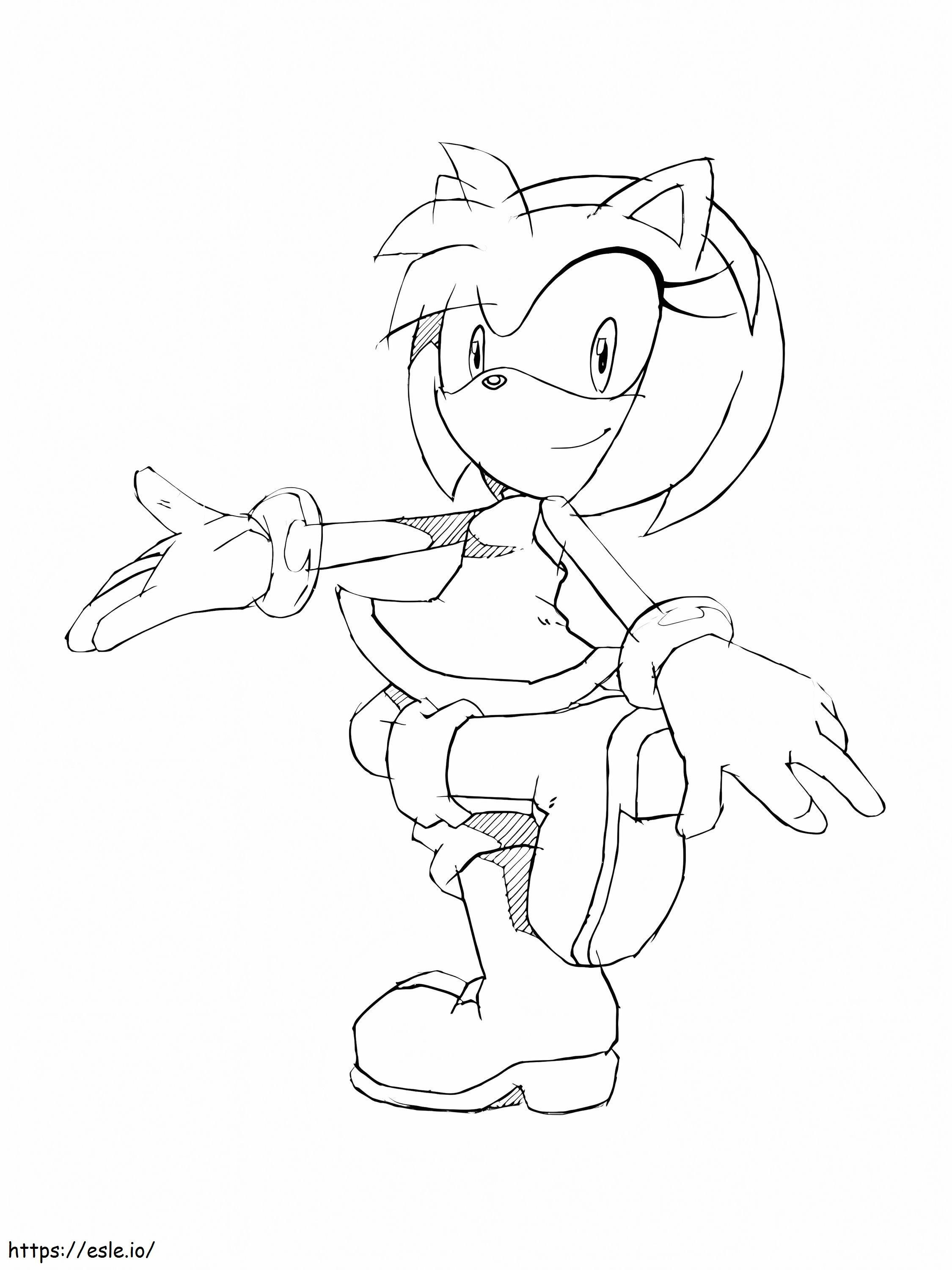Amy Rose Dancing coloring page