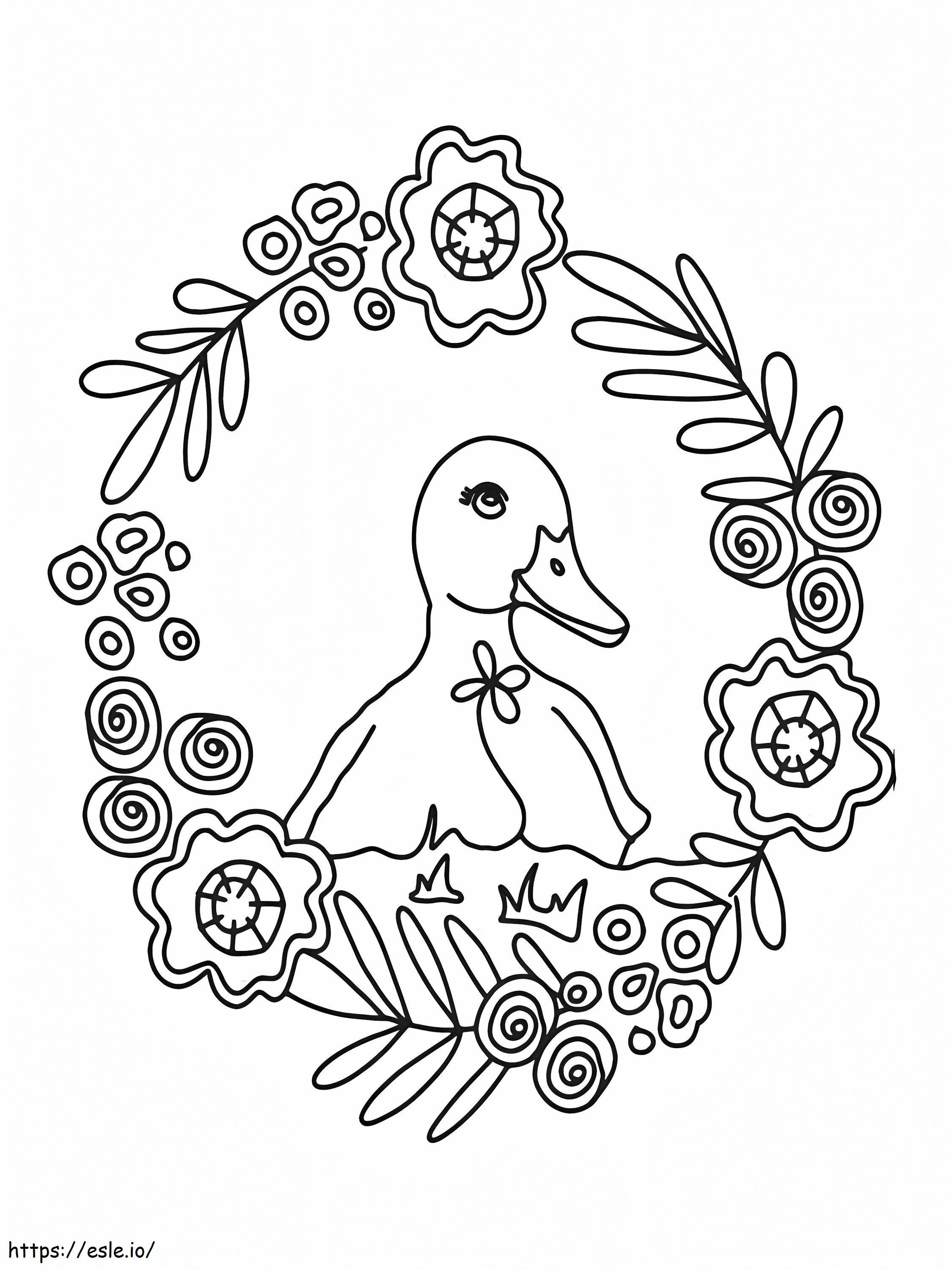 Coloriage Magnifique canard de Pâques à imprimer dessin
