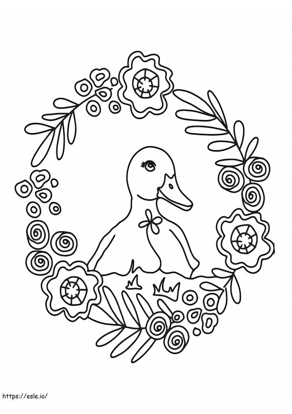 Lindo Pato da Páscoa para colorir