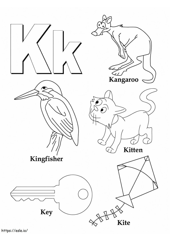 Coloriage Alphabet K imprimable à imprimer dessin