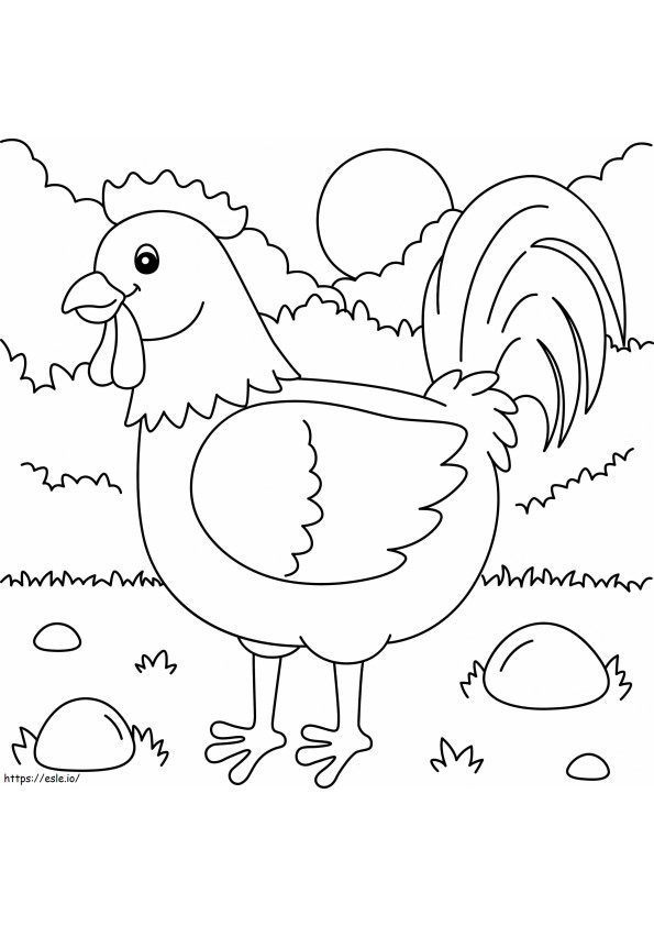 Nice Rooster coloring page