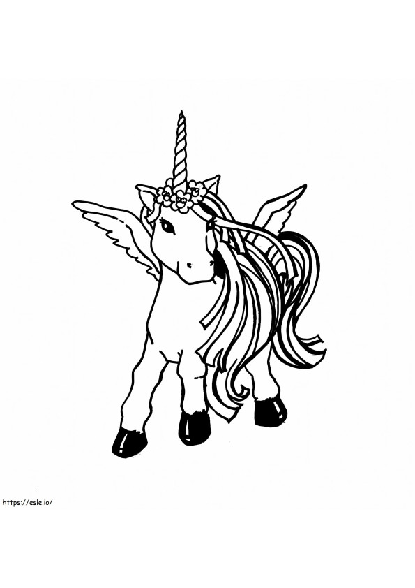 Baby Unicorn With Wings coloring page
