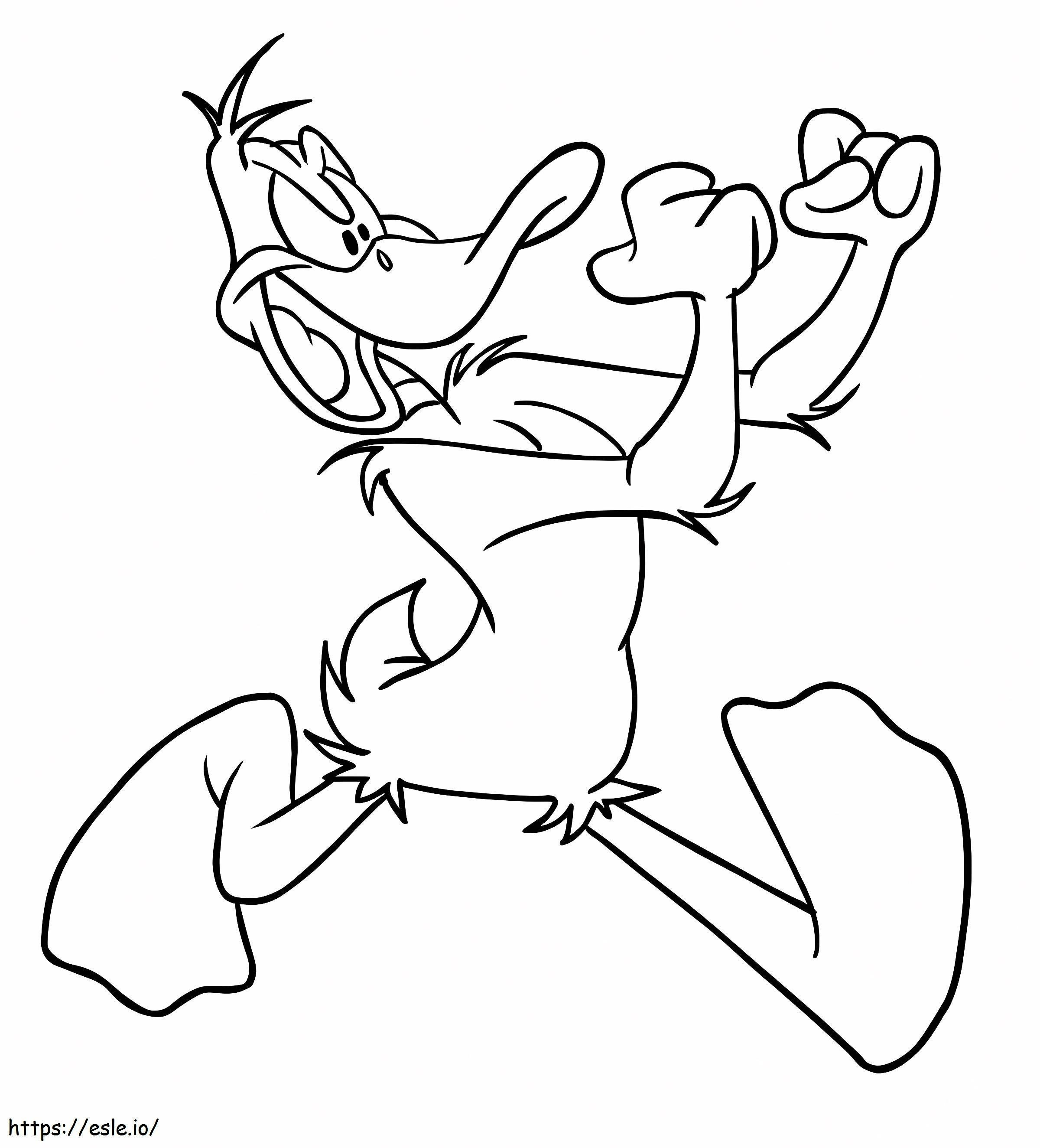 Coloriage Daffy Duck Combat à imprimer dessin