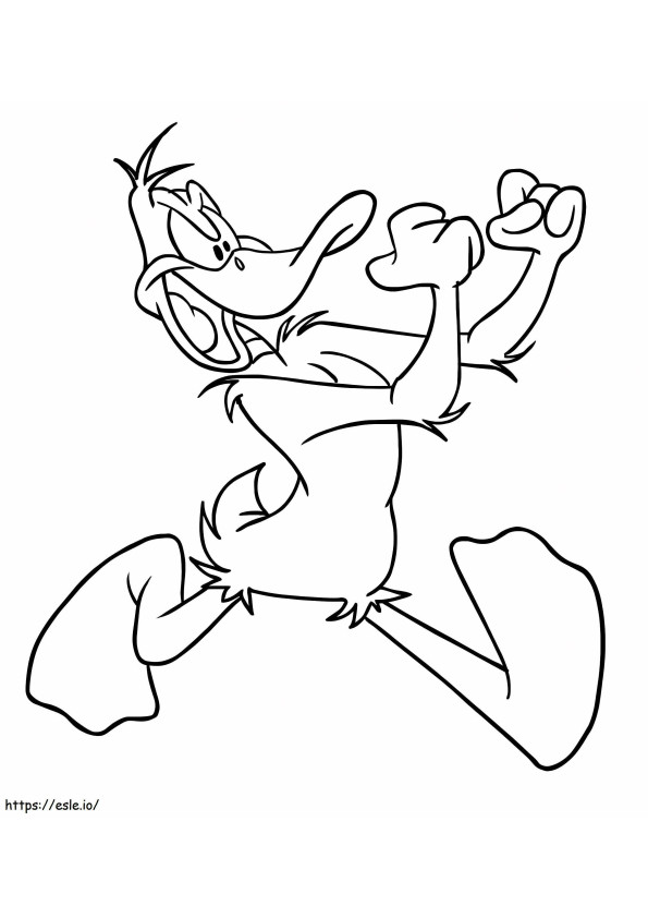 Coloriage Daffy Duck Combat à imprimer dessin