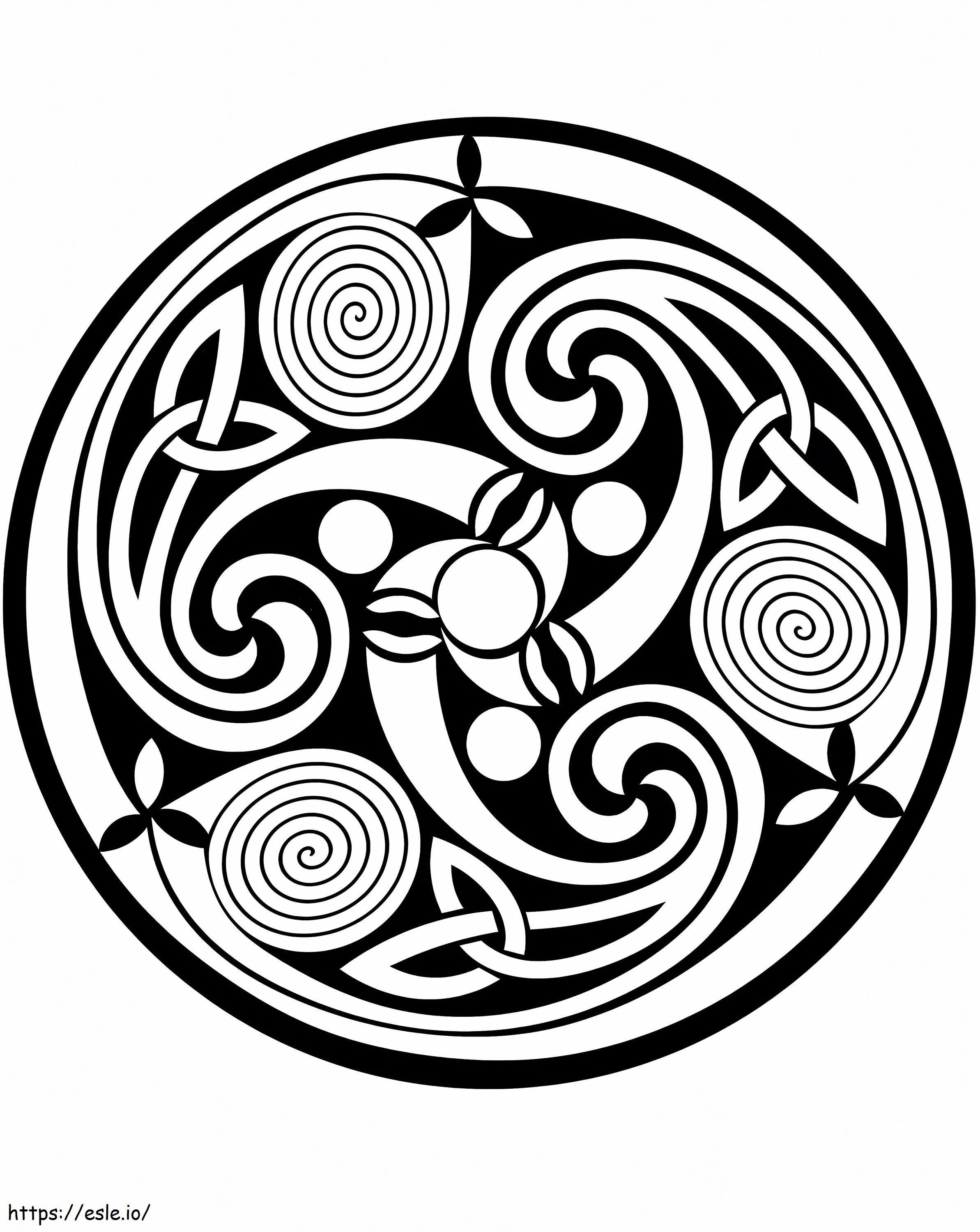 Mandala Spiral Celtic Gambar Mewarnai