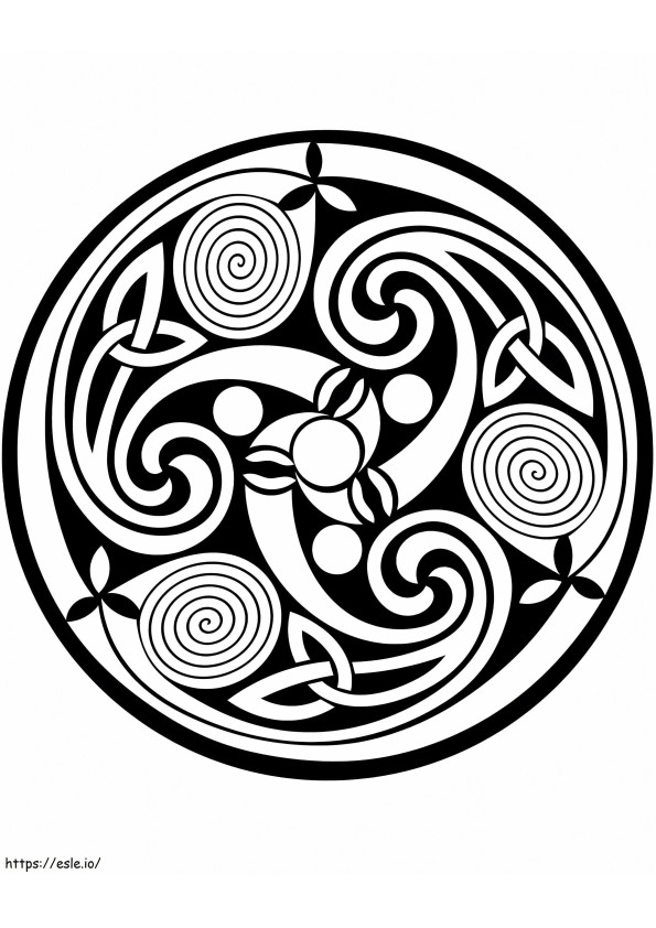 Mandala spirală celtică de colorat