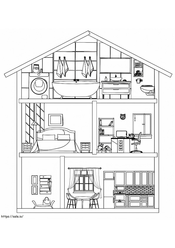 Dollhouse Printable coloring page