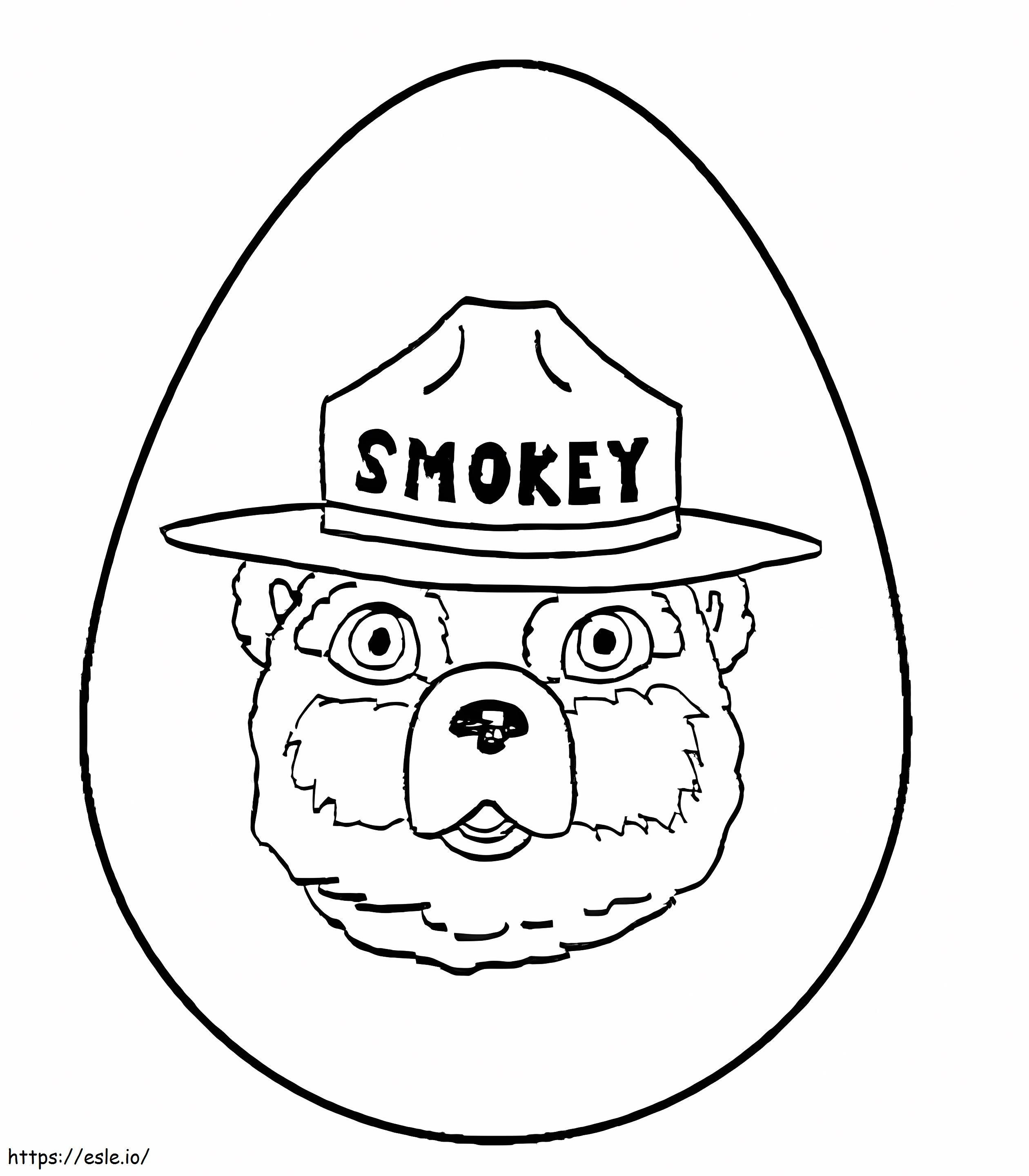 Smokey Bear Face värityskuva