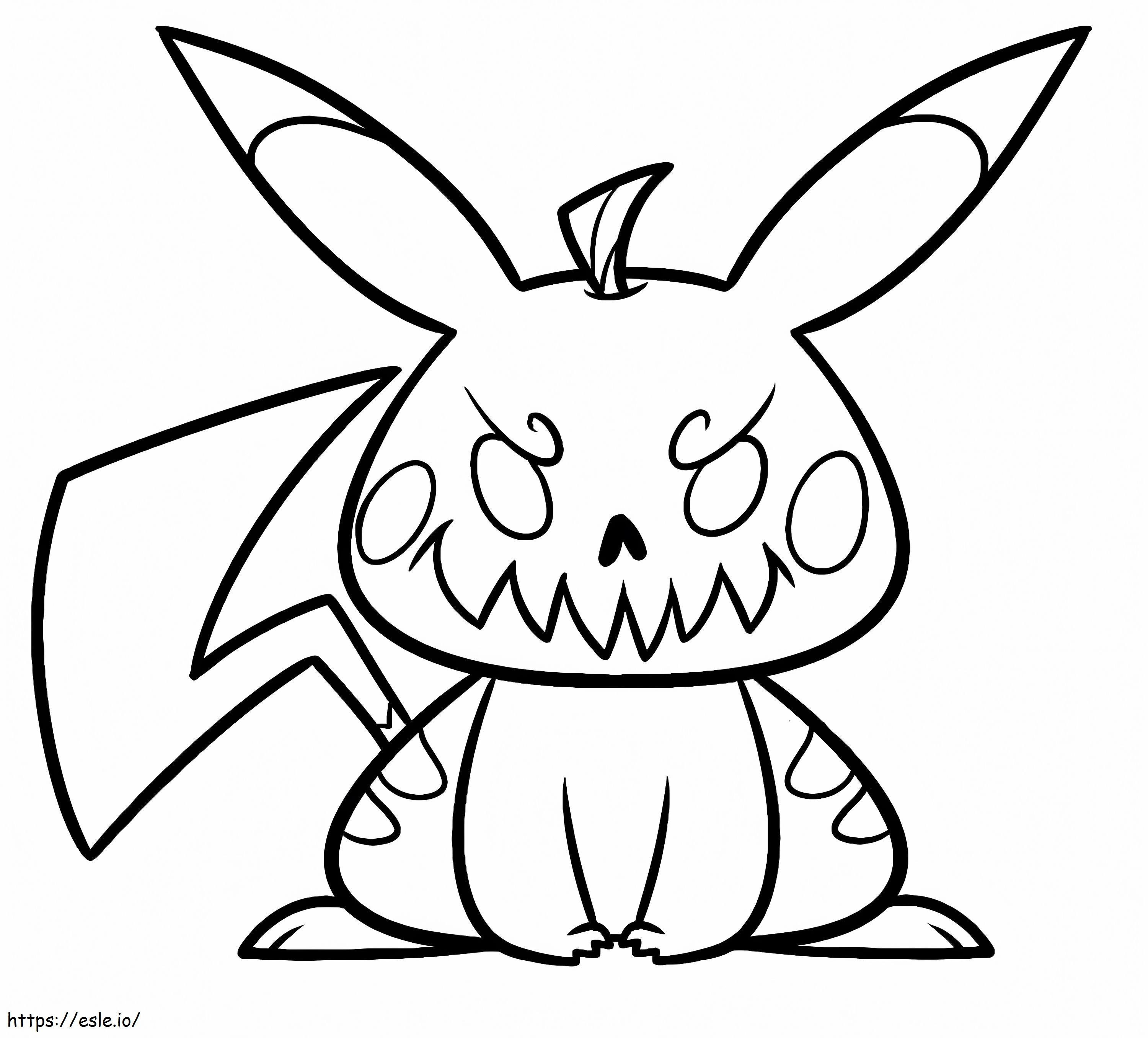 Coloriage Pikachu d'Halloween gratuit à imprimer dessin