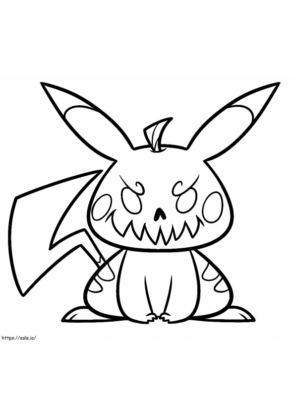Free Halloween Pikachu coloring page