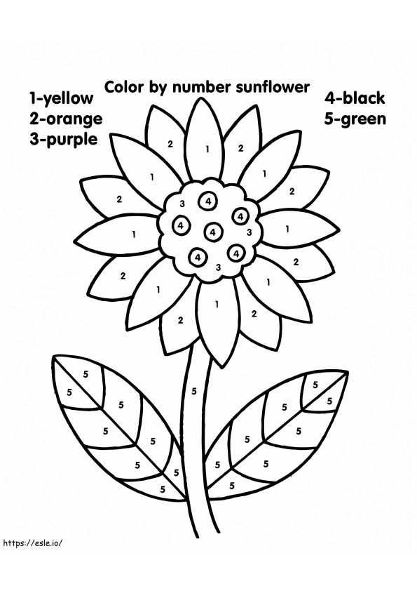 Sunflower Color By Number coloring page