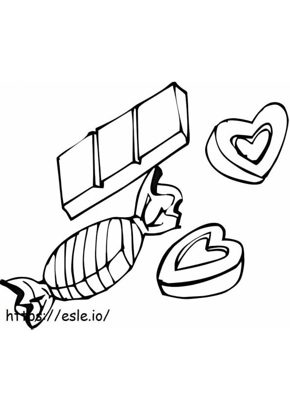Chocolate Bar And Candy coloring page