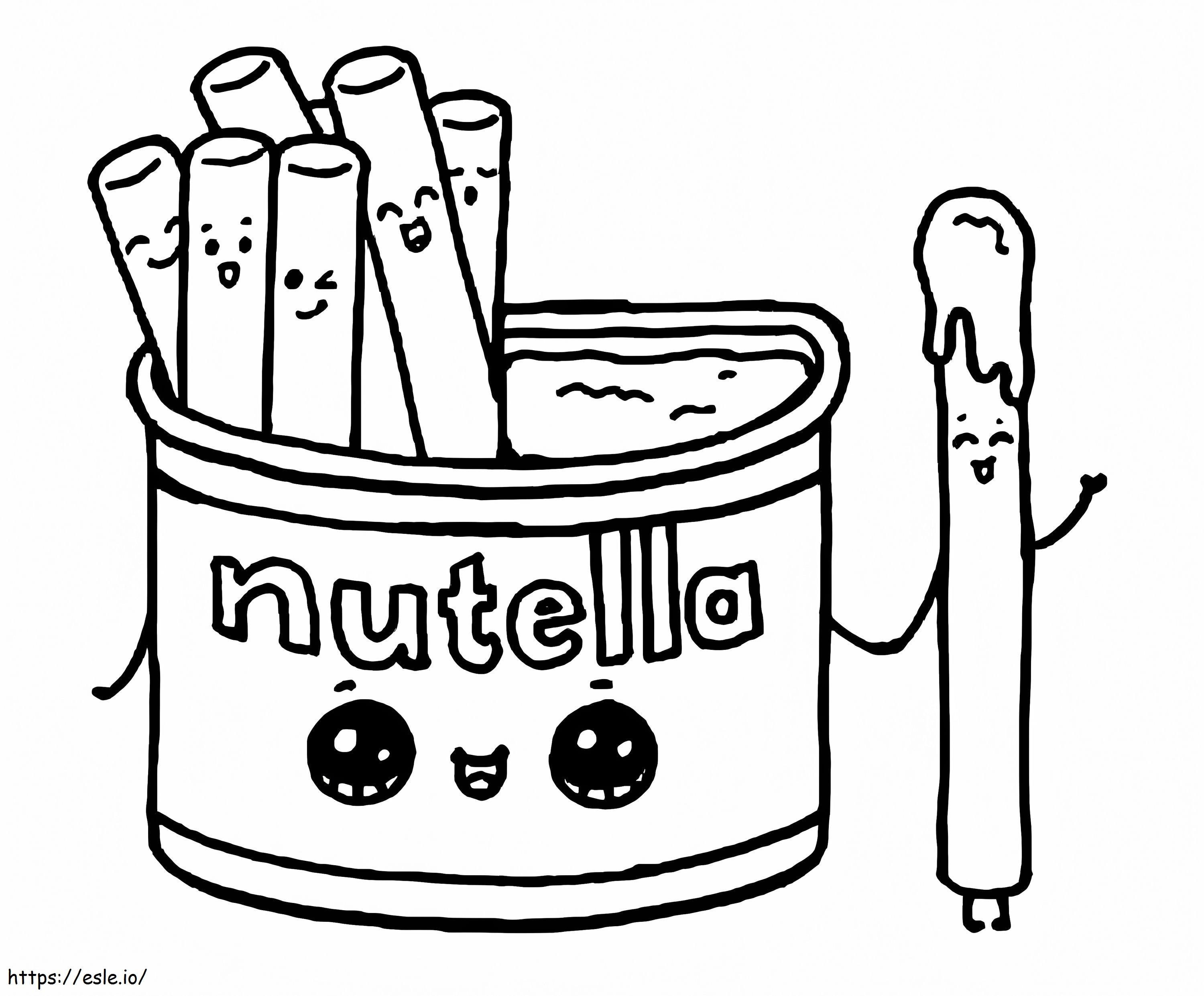 Coloriage Kawaii Nutella 5 à imprimer dessin