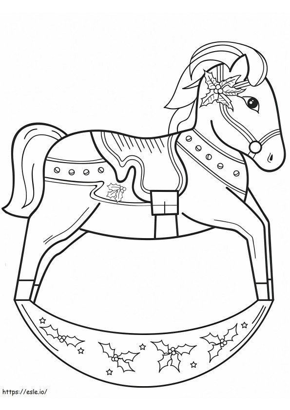 Świąteczny koń na biegunach kolorowanka