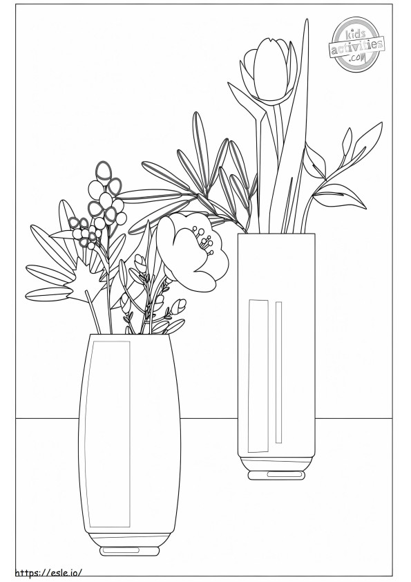 Vase Of Two Flowers coloring page