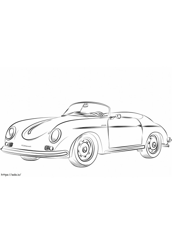 Coloriage Porsche 356 cabriolet d'époque à imprimer dessin