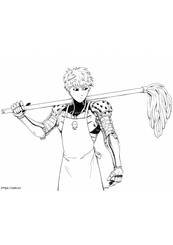Genos Wearing Household Items coloring page