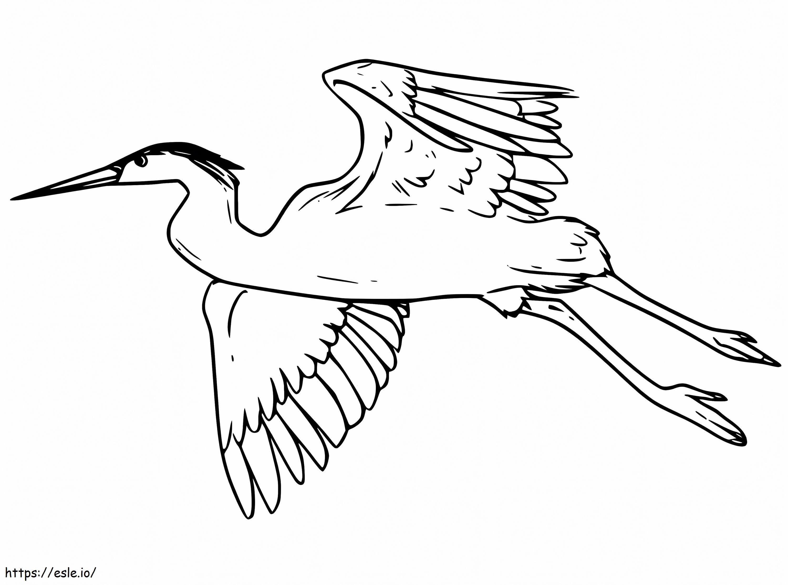 白鷺が飛ぶ ぬりえ - 塗り絵