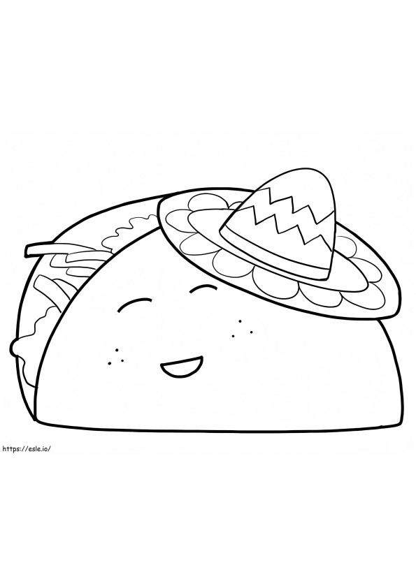 Adorable Taco coloring page