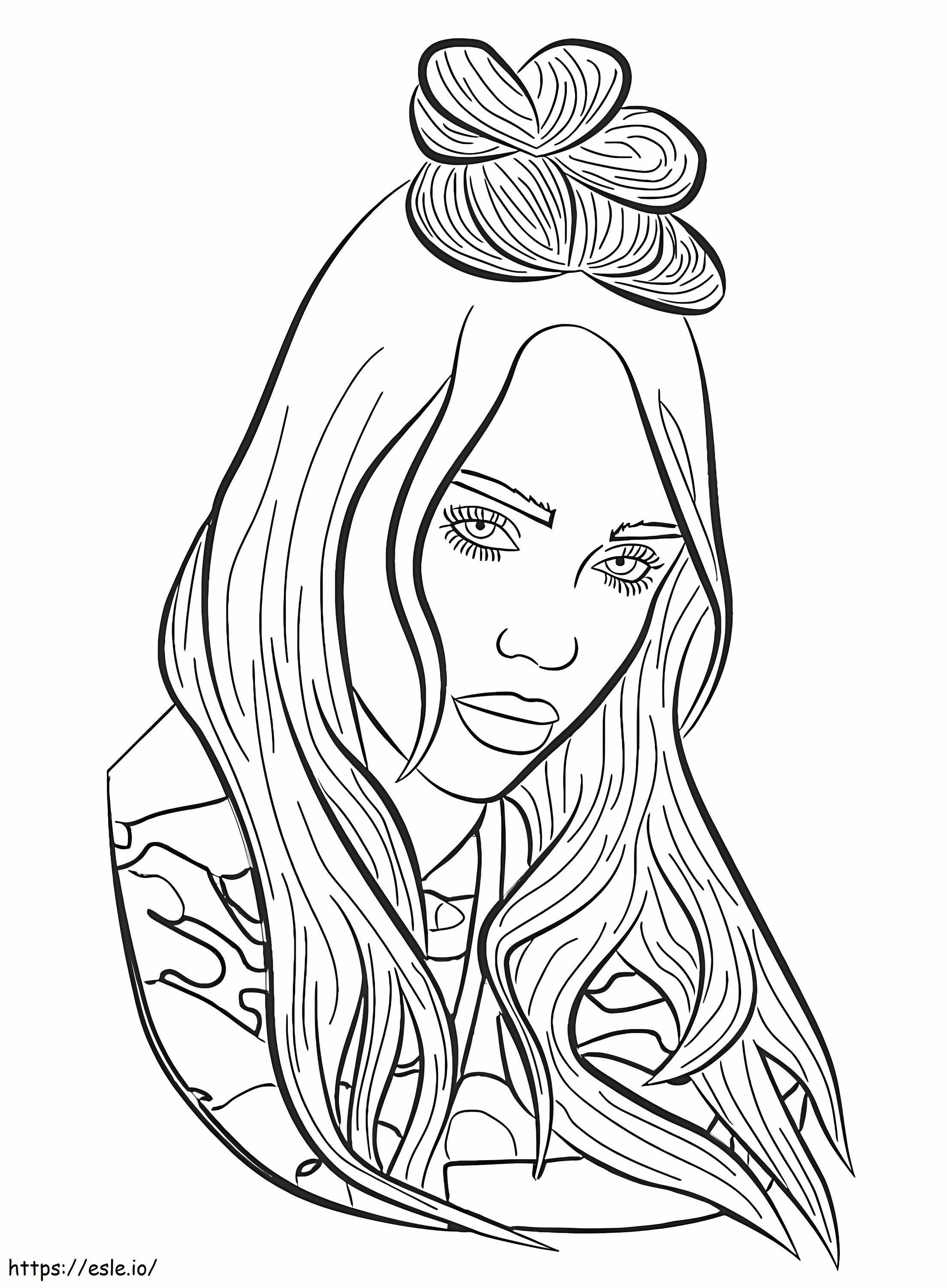 Billie Eilish Looks Cool coloring page