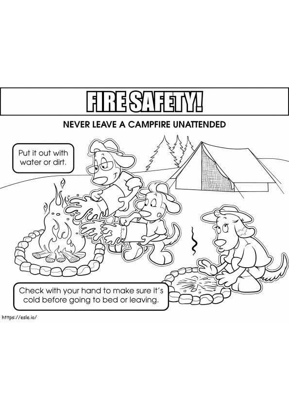 Campfire Safety coloring page