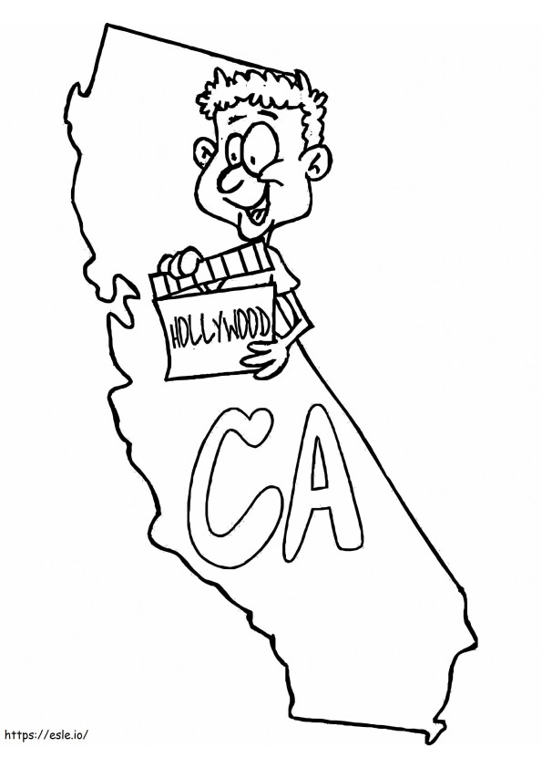 Harta California imprimabilă de colorat