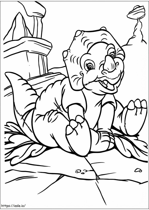 Beautiful Sitting Triceratop coloring page