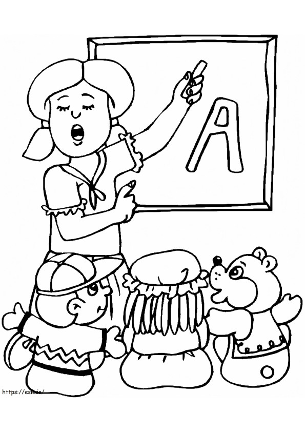 Teacher Is Teaching coloring page