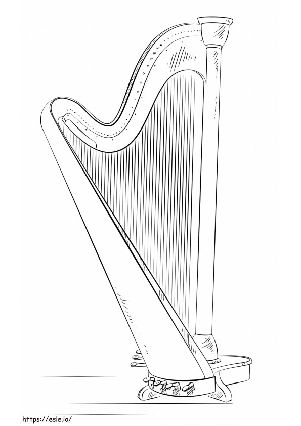 Normale Harp 1 kleurplaat