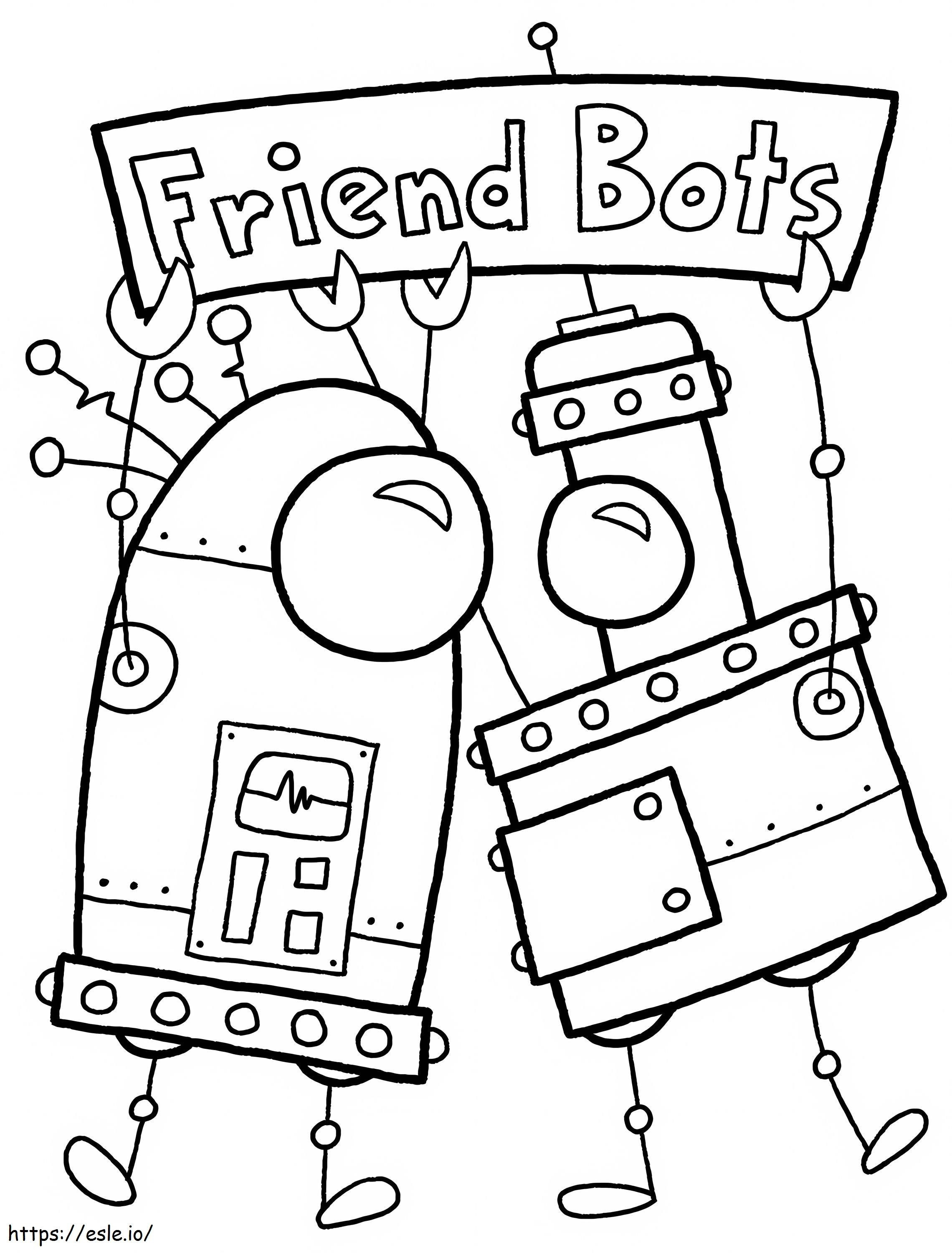 Coloriage Robots amis à imprimer dessin
