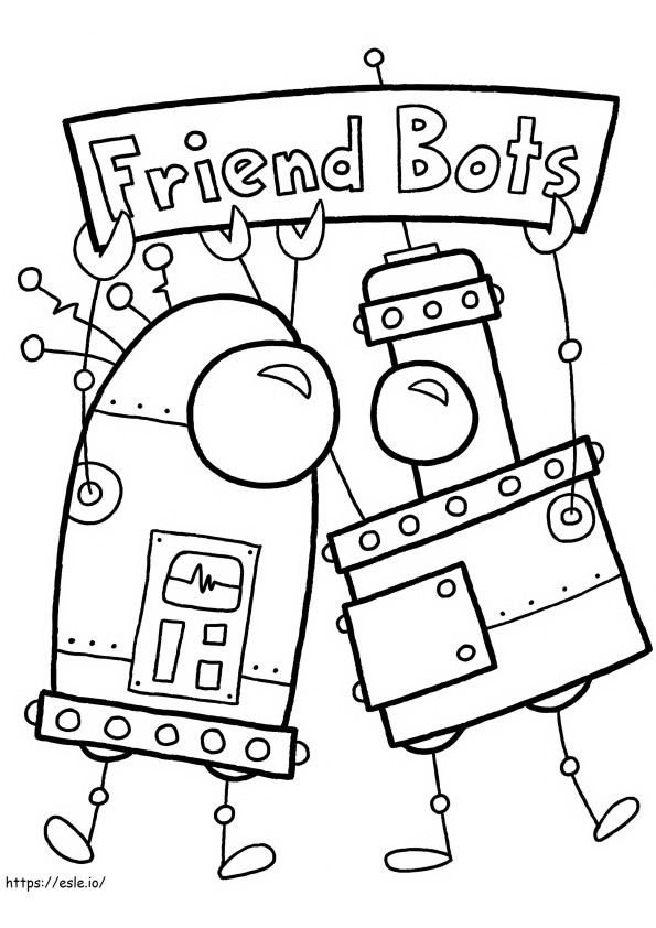 Coloriage Robots amis à imprimer dessin