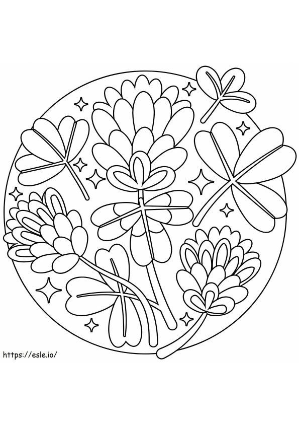 Clover In Circle coloring page