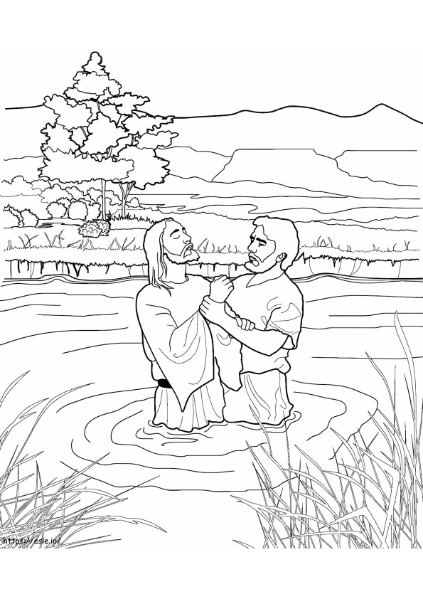 John The Baptist And Jesus coloring page