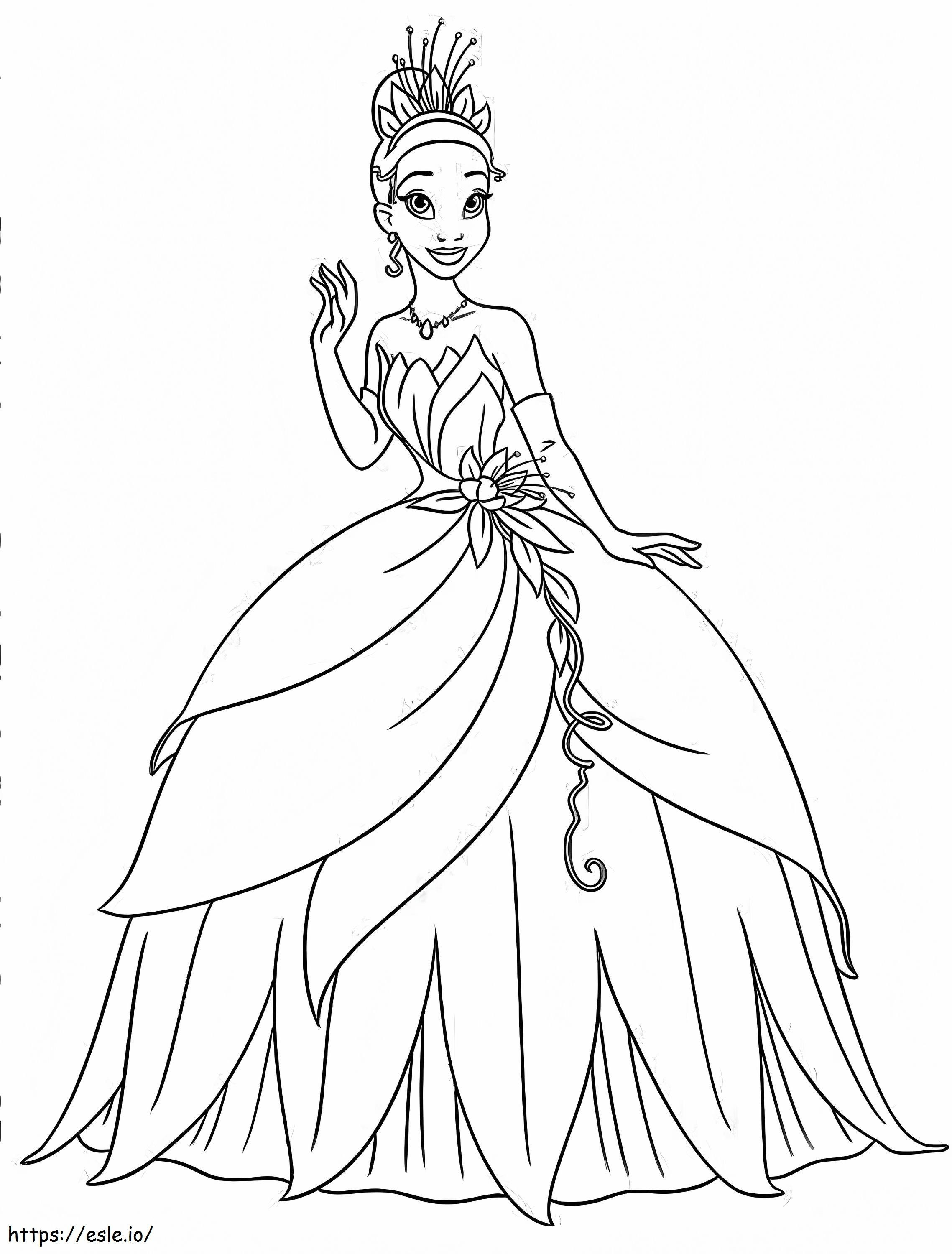 Coloriage Belle Princesse Tiana 5 à imprimer dessin