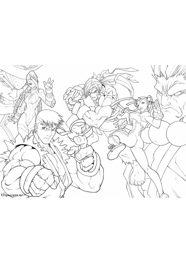 Characters From Street Fighter coloring page
