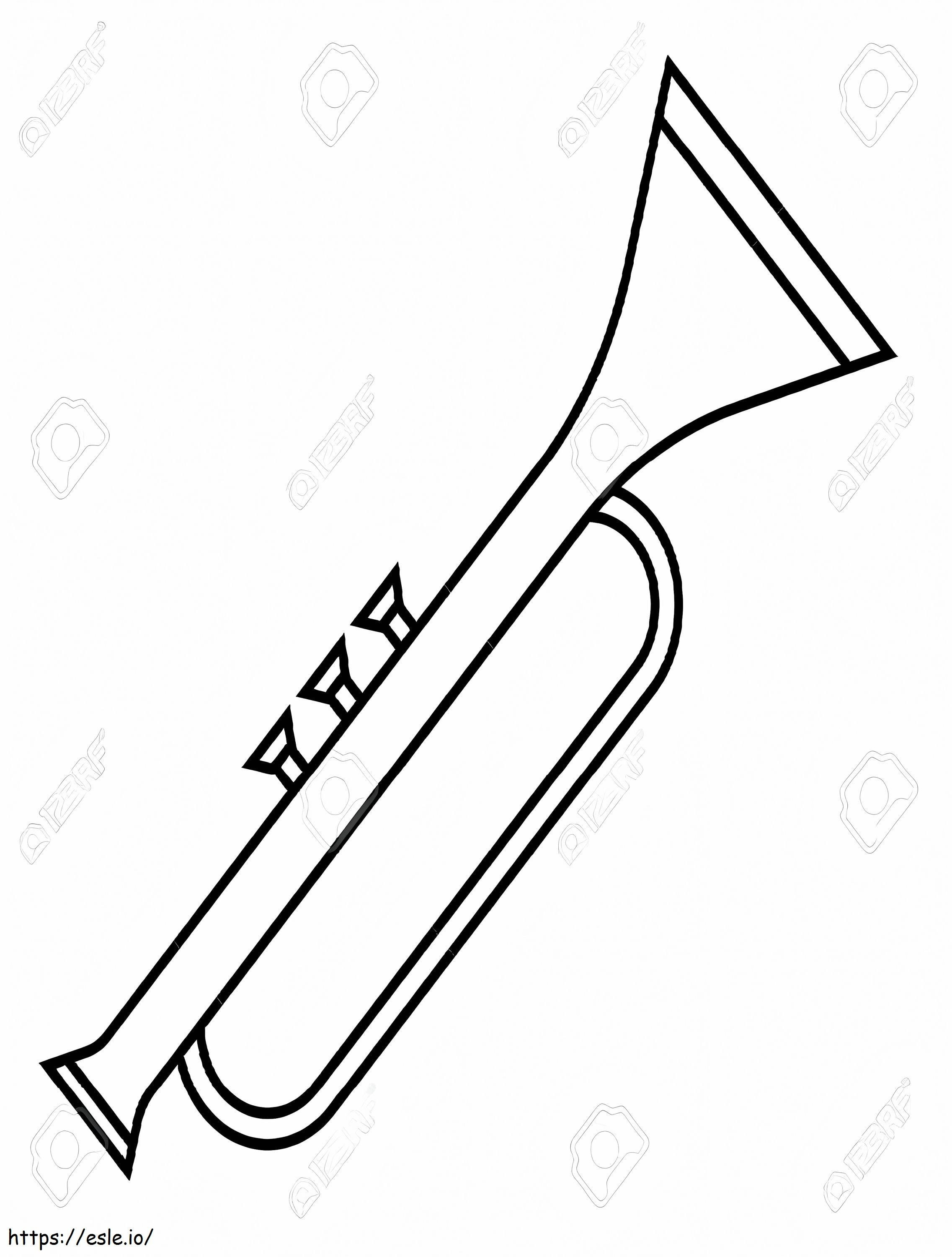 Einzelne Trompete 2 ausmalbilder