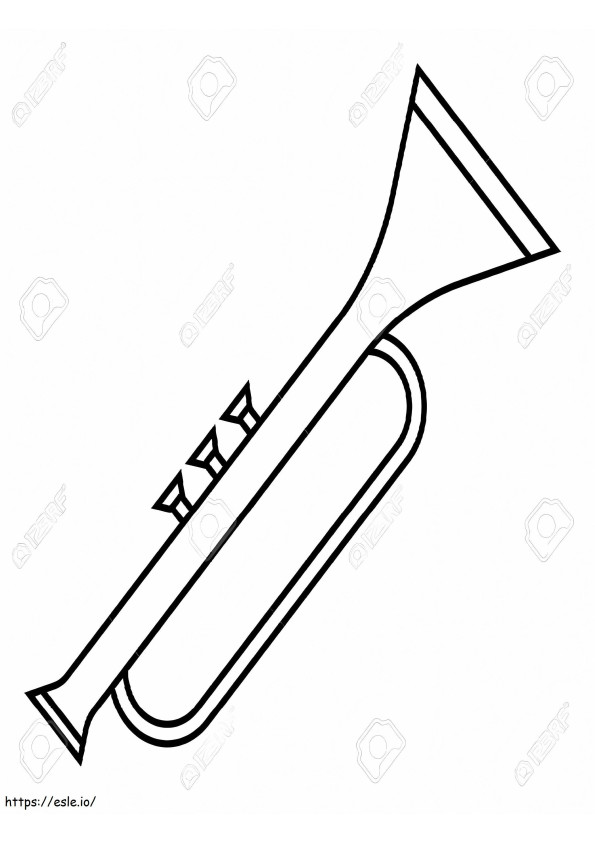 Yksi trumpetti 2 värityskuva