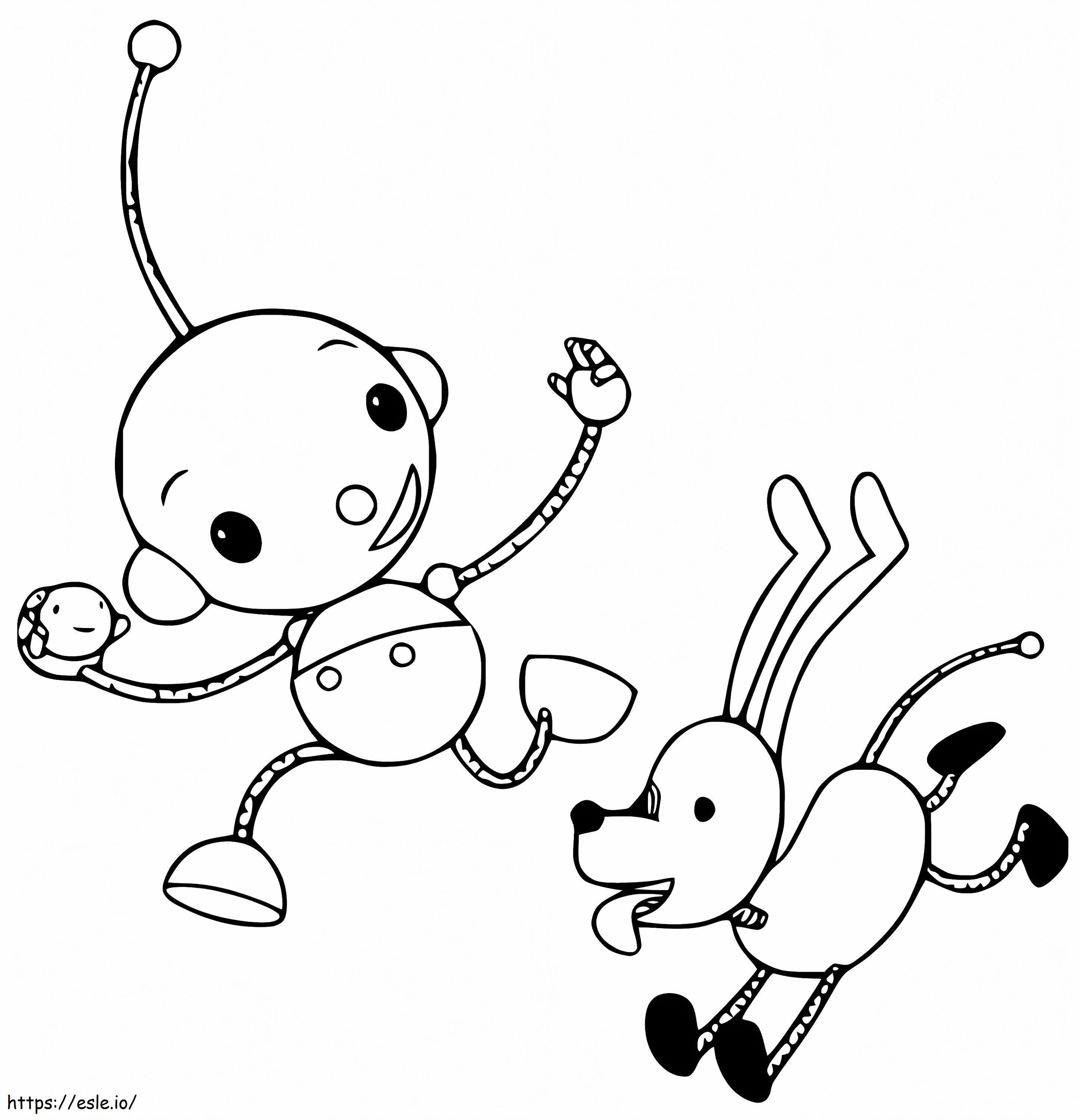 Oil Polie And Spot coloring page