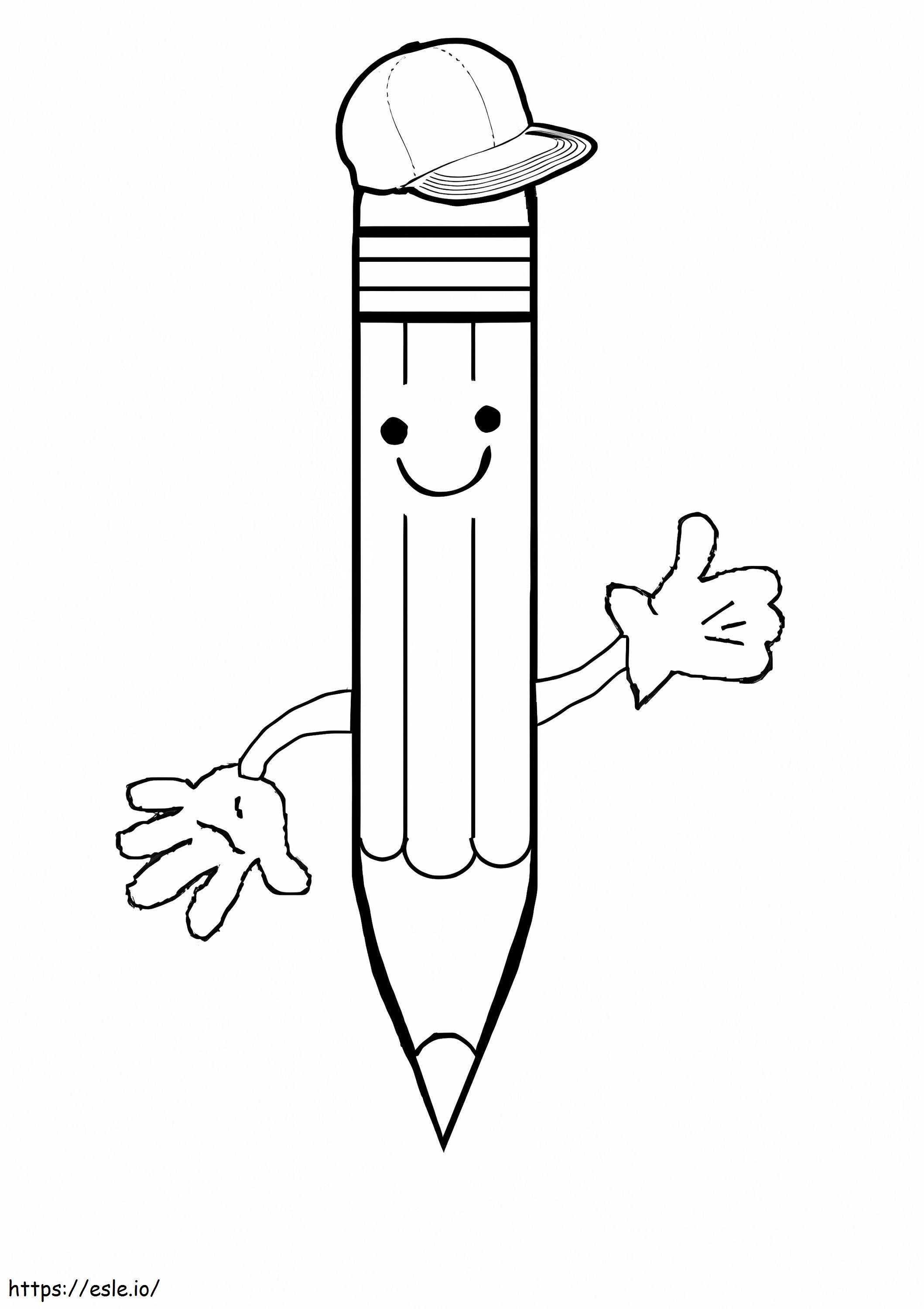 Coloriage Crayon souriant à imprimer dessin