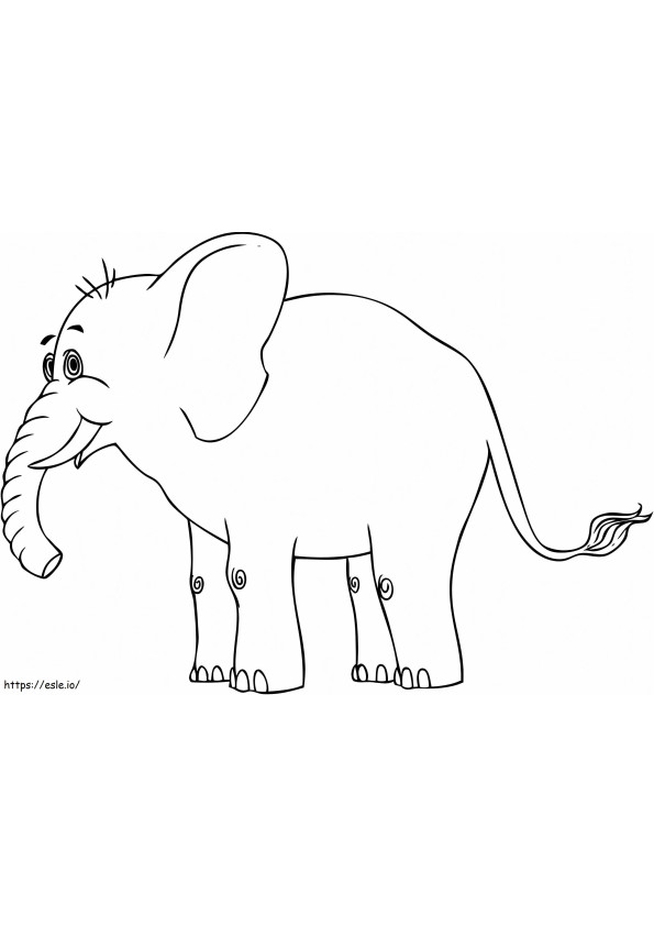 Elefante sonriendo para colorear