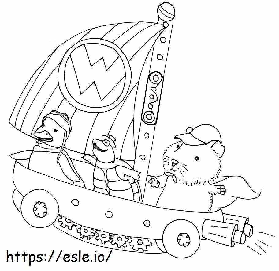 Wonderful Pets On The Flyboat coloring page