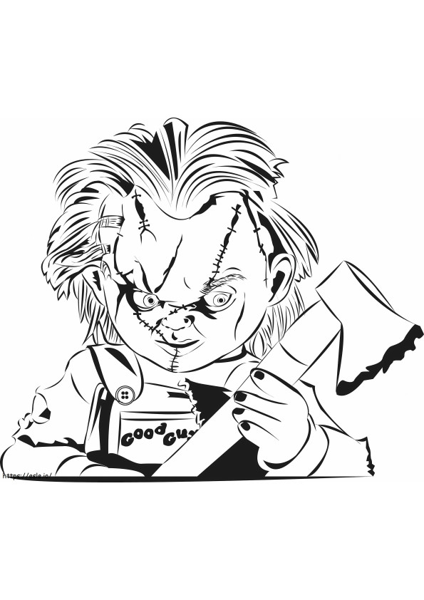 Coloriage QG Chucky à imprimer dessin