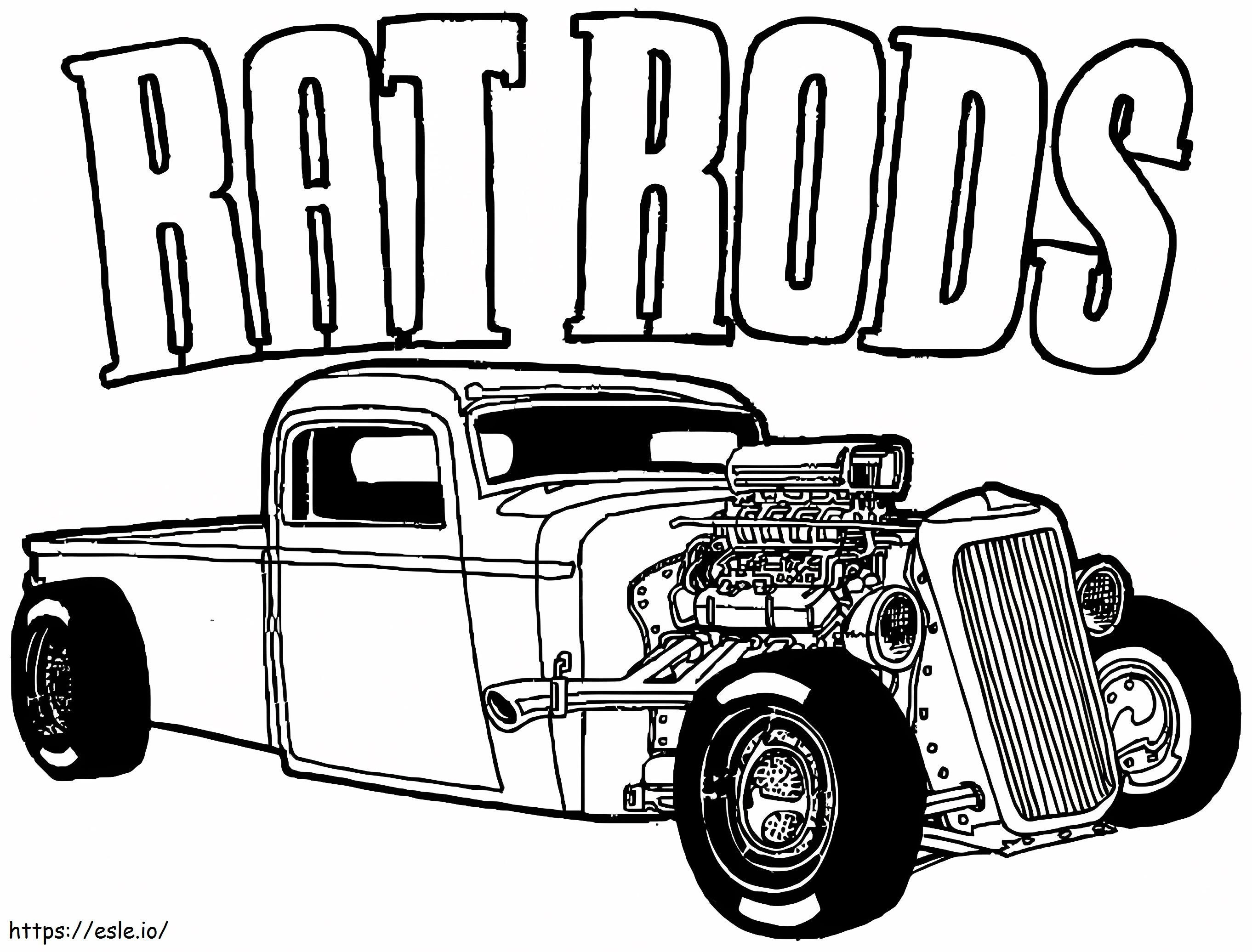 Hot Rod To Color coloring page