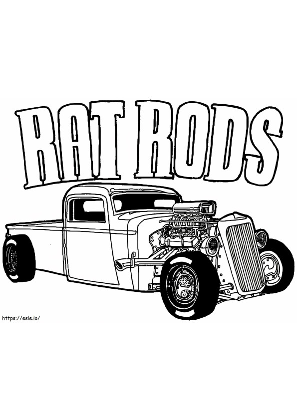 Hot Rod To Color coloring page